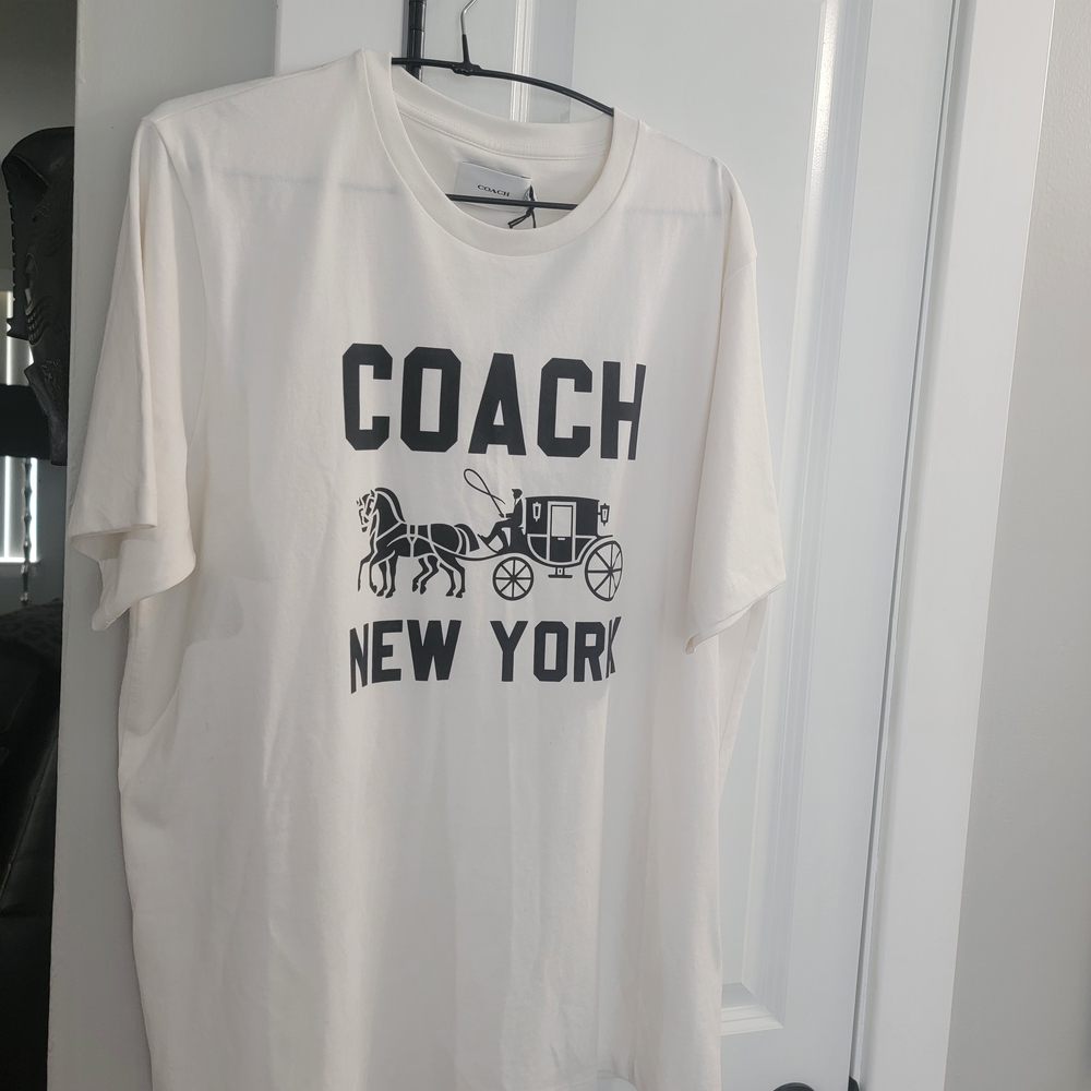 Coach Men's White Graphic T-Shirt - Picture 5 of 6